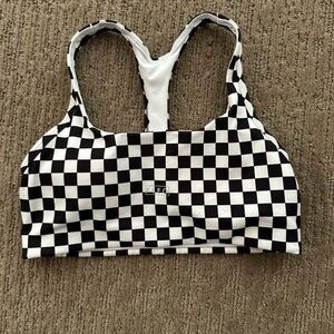 Fleo Black and White Checkered Sports Bra
